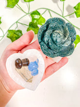 Load image into Gallery viewer, Moss Agate Flower Heart Bowl Jewelry Box