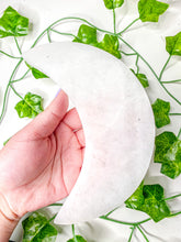 Load image into Gallery viewer, Satin Spar Selenite Moon Charging Plate (XL)