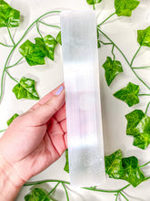 Load image into Gallery viewer, Satin Spar Selenite Rectangle Charging Plate