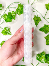 Load image into Gallery viewer, Satin Spar Selenite Flower of Life Wand