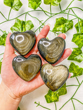 Load image into Gallery viewer, Gold Sheen Obsidian Heart