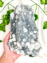 Load image into Gallery viewer, Clear Apophyllite on Blue Chalcedony Specimen #1 (AA)