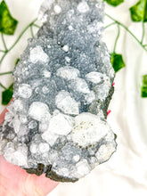 Load image into Gallery viewer, Clear Apophyllite on Blue Chalcedony Specimen #1 (AA)