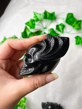 Load image into Gallery viewer, Black Obsidian Wing Skull