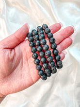 Load image into Gallery viewer, Black Volcanic Rock Lava Bracelet
