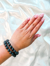 Load image into Gallery viewer, Black Volcanic Rock Lava Bracelet