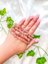 Load image into Gallery viewer, Strawberry Quartz Chip Bracelet