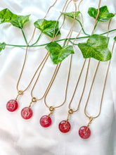 Load image into Gallery viewer, Strawberry Quartz Donut Pendant Necklace