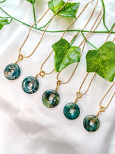 Load image into Gallery viewer, Moss Agate Donut Pendant Necklace