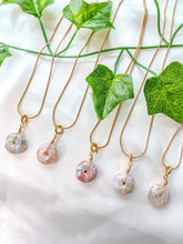 Load image into Gallery viewer, Flower Agate Donut Pendant Necklace