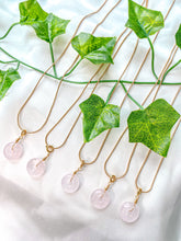 Load image into Gallery viewer, Rose Quartz Donut Pendant Necklace