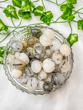 Load image into Gallery viewer, Black Tourmalinated Quartz Tumbled Stones