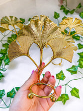 Load image into Gallery viewer, Gold Three Leaf Crystal Sphere Stand