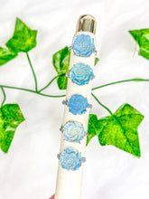 Load image into Gallery viewer, Aquamarine Rose Ring (adjustable)