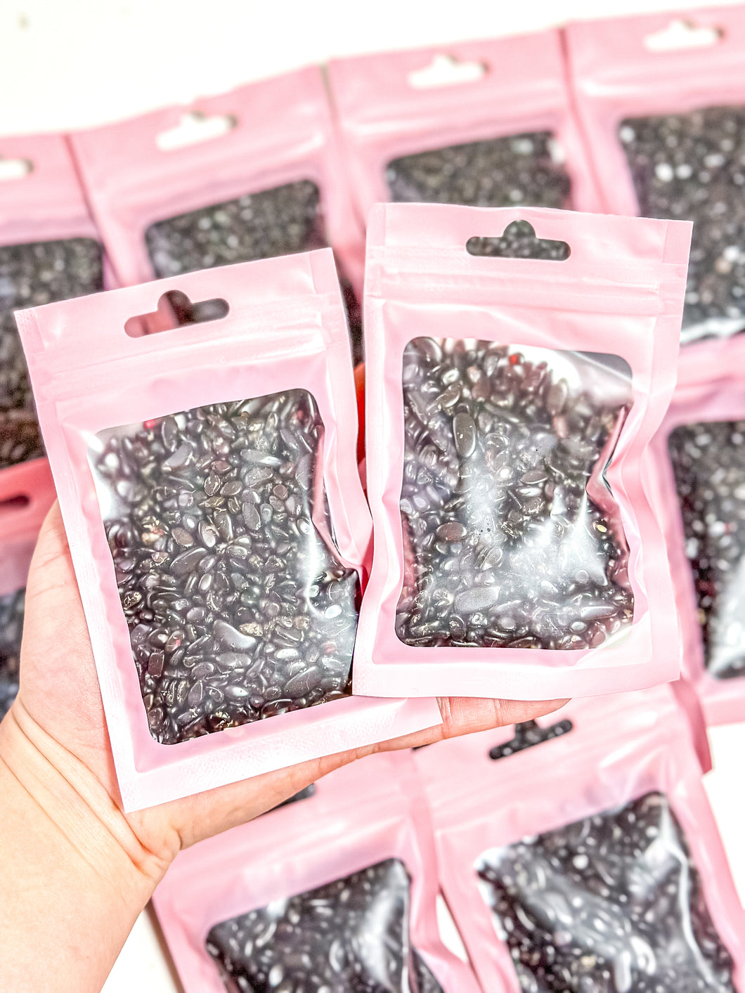 Garnet Crystal Chip Bag