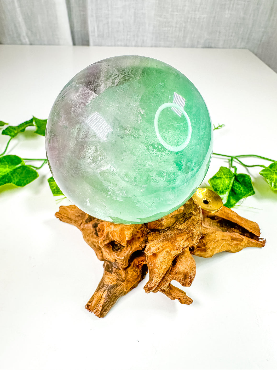 Green Emerald Fluorite Sphere (63S)