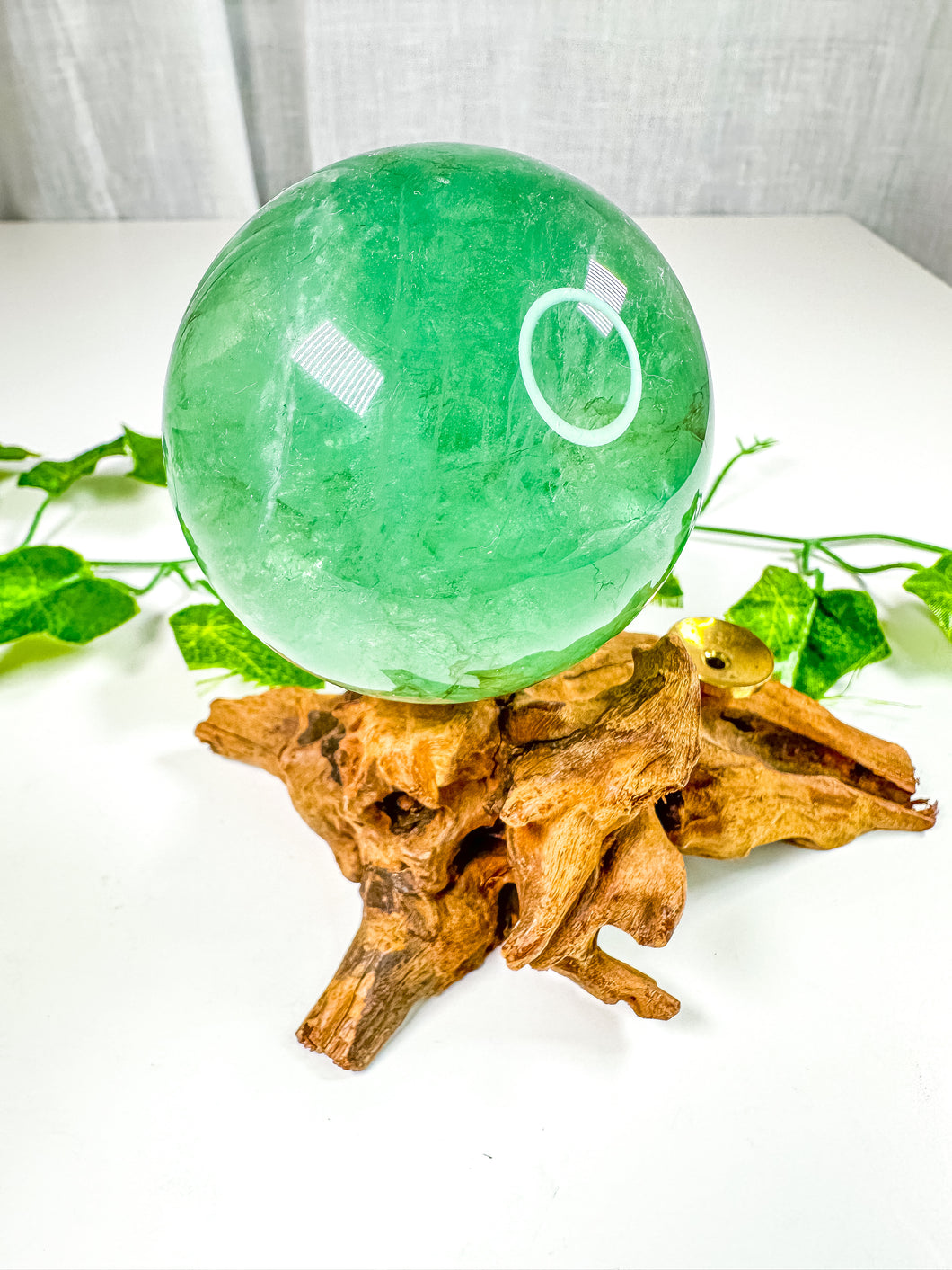 Green Emerald Fluorite Sphere (56E)