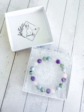 Load image into Gallery viewer, Kiwi Jasper &amp; Blue Calcite &amp; Rose Quartz &amp; Amethyst Custom Bracelet (S34S) Small
