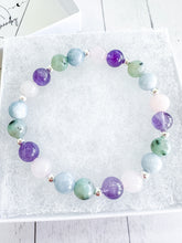 Load image into Gallery viewer, Kiwi Jasper &amp; Blue Calcite &amp; Rose Quartz &amp; Amethyst Custom Bracelet (S34S) Small
