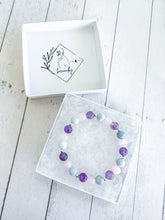 Load image into Gallery viewer, Blue Calcite &amp; Rose Quartz &amp; Amethyst Custom Bracelet (S36Y) Small
