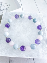 Load image into Gallery viewer, Blue Calcite &amp; Rose Quartz &amp; Amethyst Custom Bracelet (S36Y) Small
