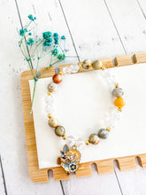 Load image into Gallery viewer, Crazy Lace Agate &amp; Aura Clear Quartz Custom Bracelet (S36C) Small
