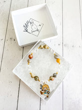 Load image into Gallery viewer, Crazy Lace Agate &amp; Aura Clear Quartz Custom Bracelet (S36C) Small
