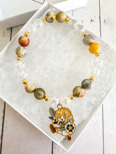 Load image into Gallery viewer, Crazy Lace Agate &amp; Aura Clear Quartz Custom Bracelet (S36C) Small
