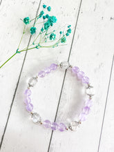 Load image into Gallery viewer, Clear Quartz &amp; Amethyst Custom Bracelet (M38A) Medium
