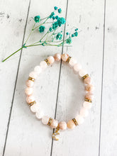 Load image into Gallery viewer, Rose Quartz &amp; Flower Agate Custom Bracelet (M40A) Medium
