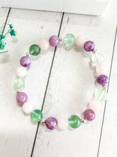 Load image into Gallery viewer, Fluorite &amp; Rose Quartz &amp; Lepidolite Custom Bracelet (M34R) Medium
