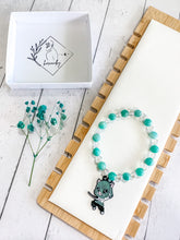 Load image into Gallery viewer, Amazonite &amp; Aura Clear Quartz Custom Bracelet (M36F) Medium
