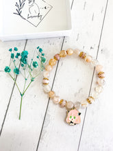 Load image into Gallery viewer, Flower Agate &amp; Pink Opal Custom Bracelet (M38X) Medium
