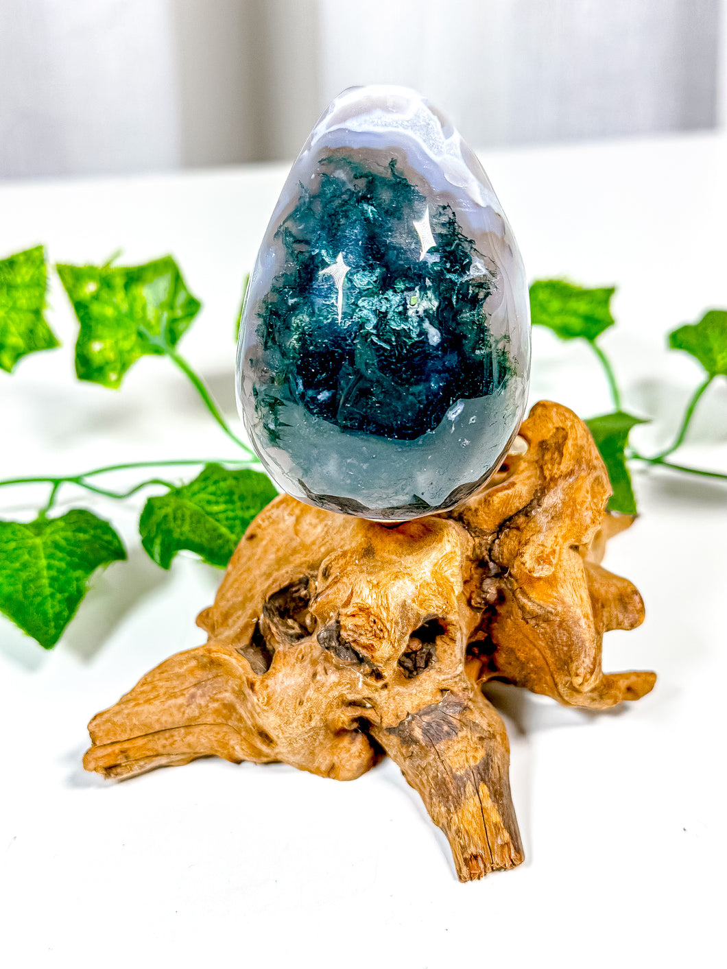 Moss Agate Egg (20B)