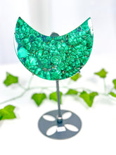 Load image into Gallery viewer, Malachite Moon on Stand (92M)
