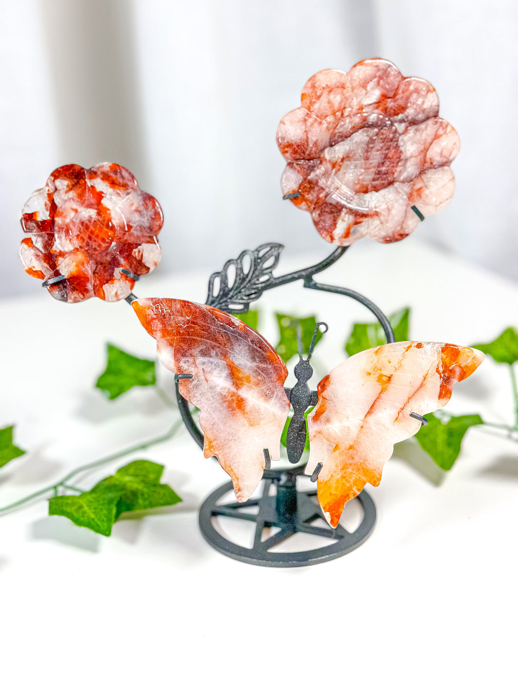 Fire Quartz Butterfly + Flower Set (75F)
