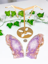 Load image into Gallery viewer, Pink Amethyst Butterfly Wings on Stand (130A)
