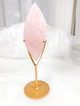 Load image into Gallery viewer, HQ Gemmy Rose Quartz Flame DT on Stand (130B)
