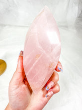 Load image into Gallery viewer, HQ Gemmy Rose Quartz Flame DT on Stand (130B)
