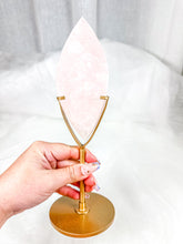 Load image into Gallery viewer, HQ Gemmy Rose Quartz Flame DT on Stand (102R)
