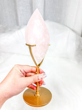 Load image into Gallery viewer, HQ Gemmy Rose Quartz Flame DT on Stand (102R)
