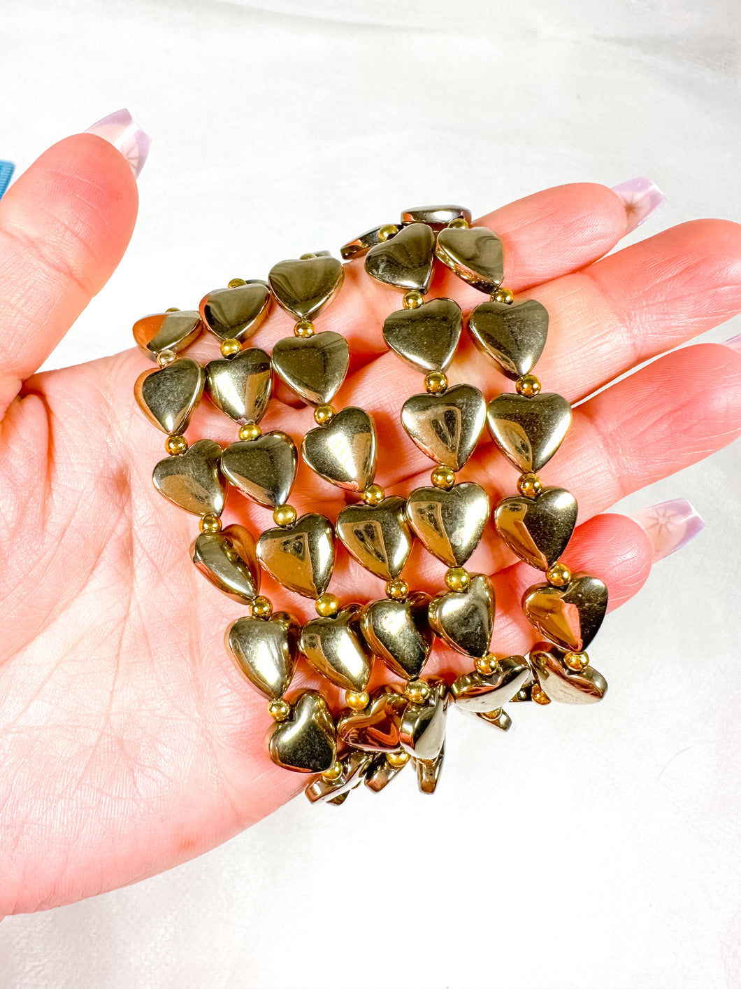 Pyrite Heart Bracelet