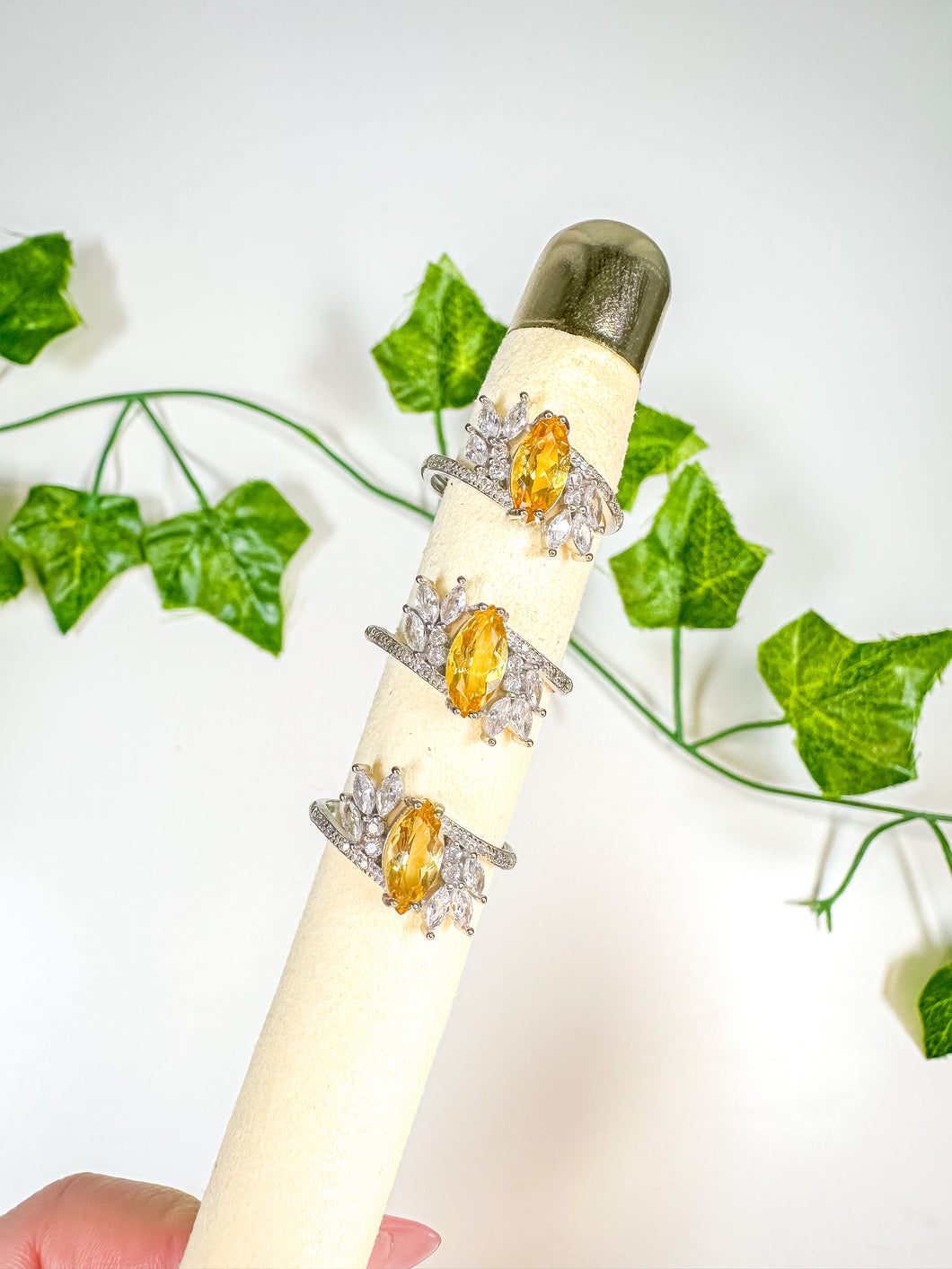 Citrine Flower Ring (adjustable)