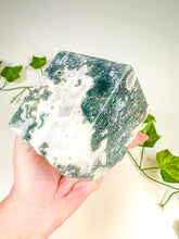 Load image into Gallery viewer, Moss Agate Standing Cube (52A)
