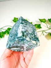 Load image into Gallery viewer, Moss Agate Standing Cube (52B)
