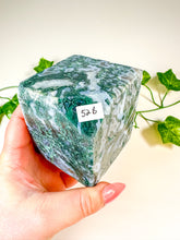 Load image into Gallery viewer, Moss Agate Standing Cube (52B)
