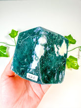 Load image into Gallery viewer, Moss Agate Standing Cube (52C)
