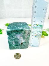 Load image into Gallery viewer, Moss Agate Standing Cube (52C)
