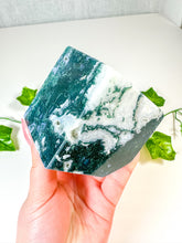 Load image into Gallery viewer, Moss Agate Standing Cube (52E)
