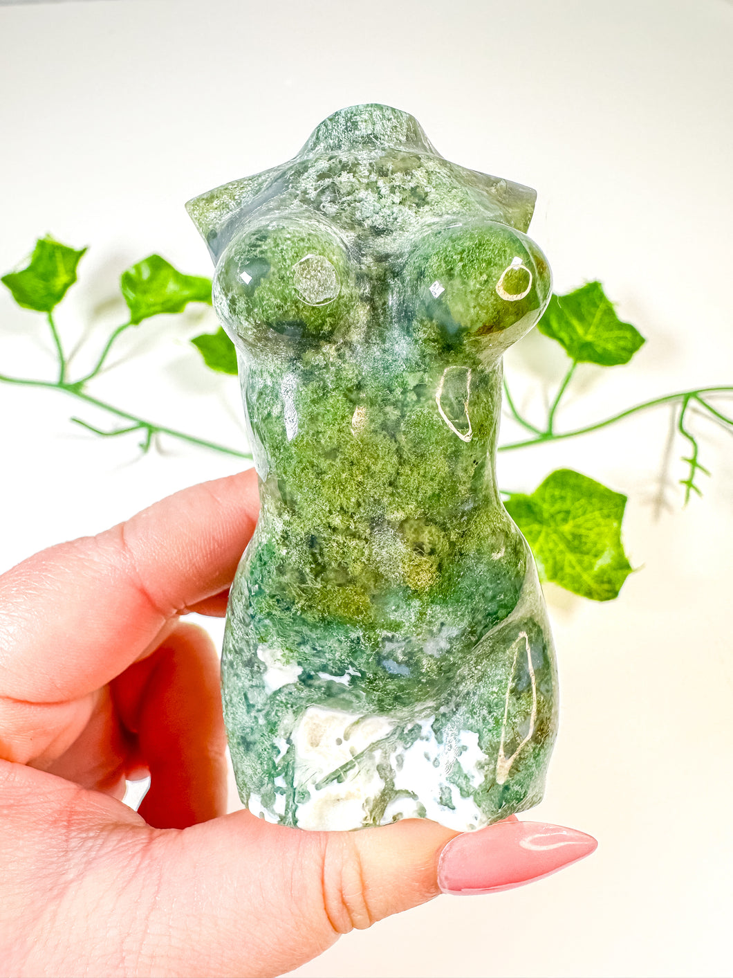 Moss Agate Goddess Body (58B)